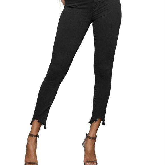 Good American Waist Crop Chewed Hem Skinny Jeans - Picture 4 of 4